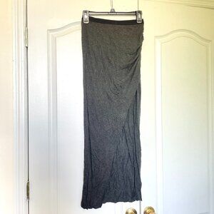 Zara charcoal grey maxi skirt with slit